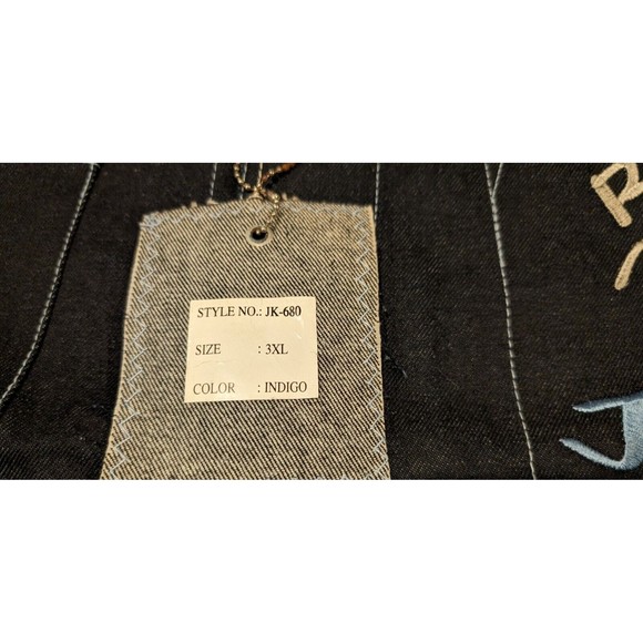 Vintage Y2K Raw Blue 3XL Denim Jacket NWT! Deadstock Urban Hip Hop Graffiti - Picture 16 of 16